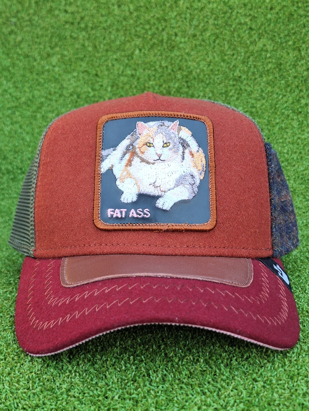 Goorin Bros  Farm Trucker Snapback Hat Cap Fat Ass Kitty Cat Freshman Fifteen